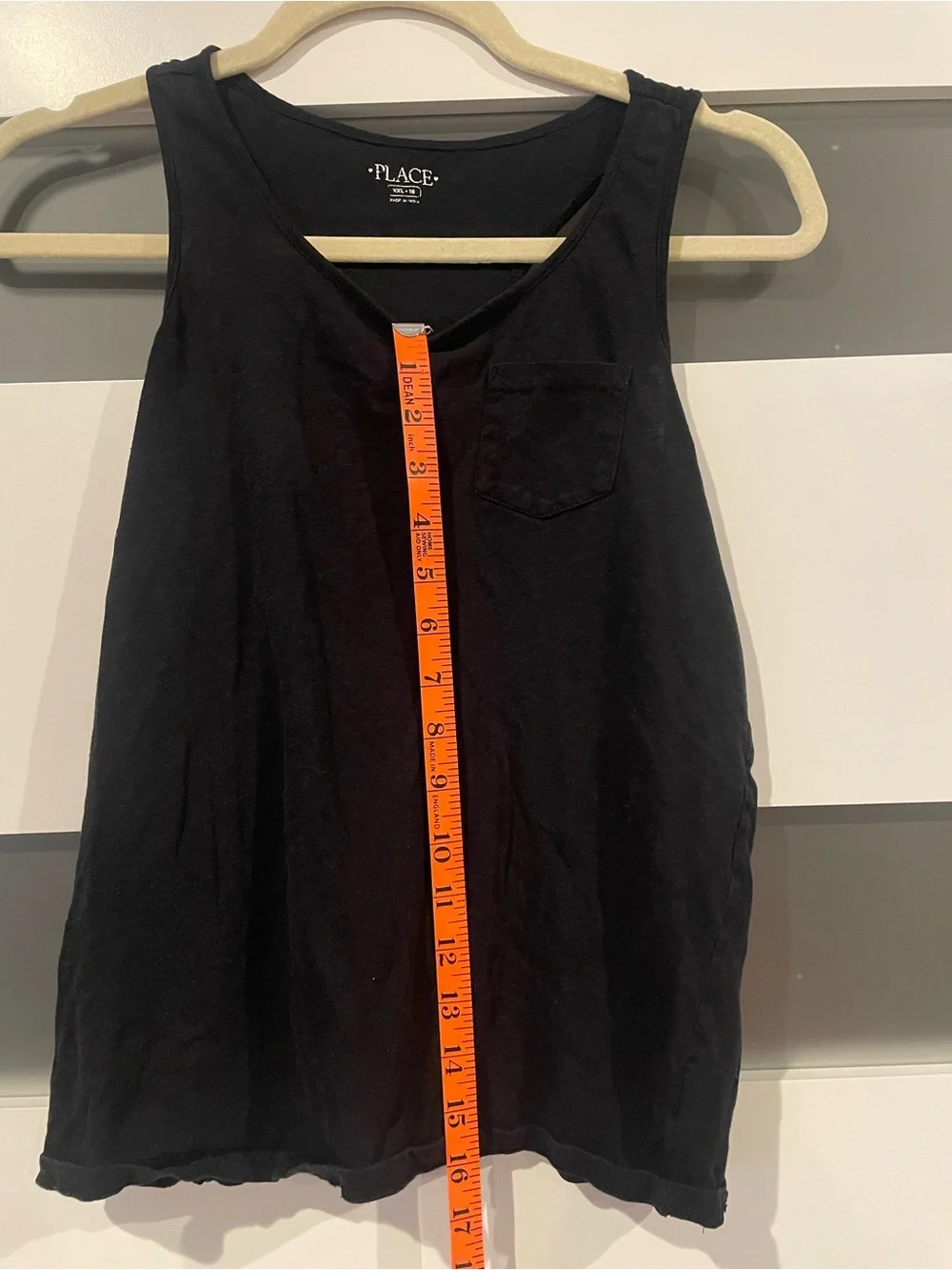 The Children's Place Black Tank with Chest Pocket